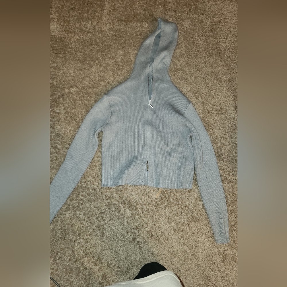 Shein crop hoodie w/ dual zipper detail